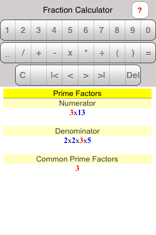 iPhone Fraction Solver